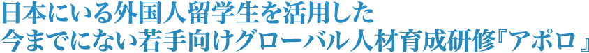 日本にいる外国人留学生を活用した今までにない若手向けグローバル人材育成研修『アポロ』